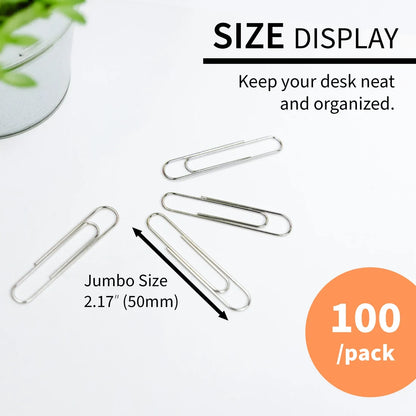 Paper Clips Jumbo Silver PQ.100