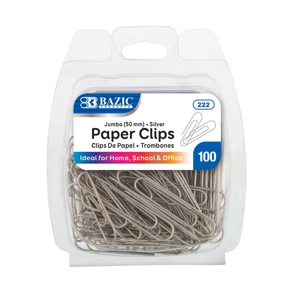 Paper Clips Jumbo Silver PQ.100