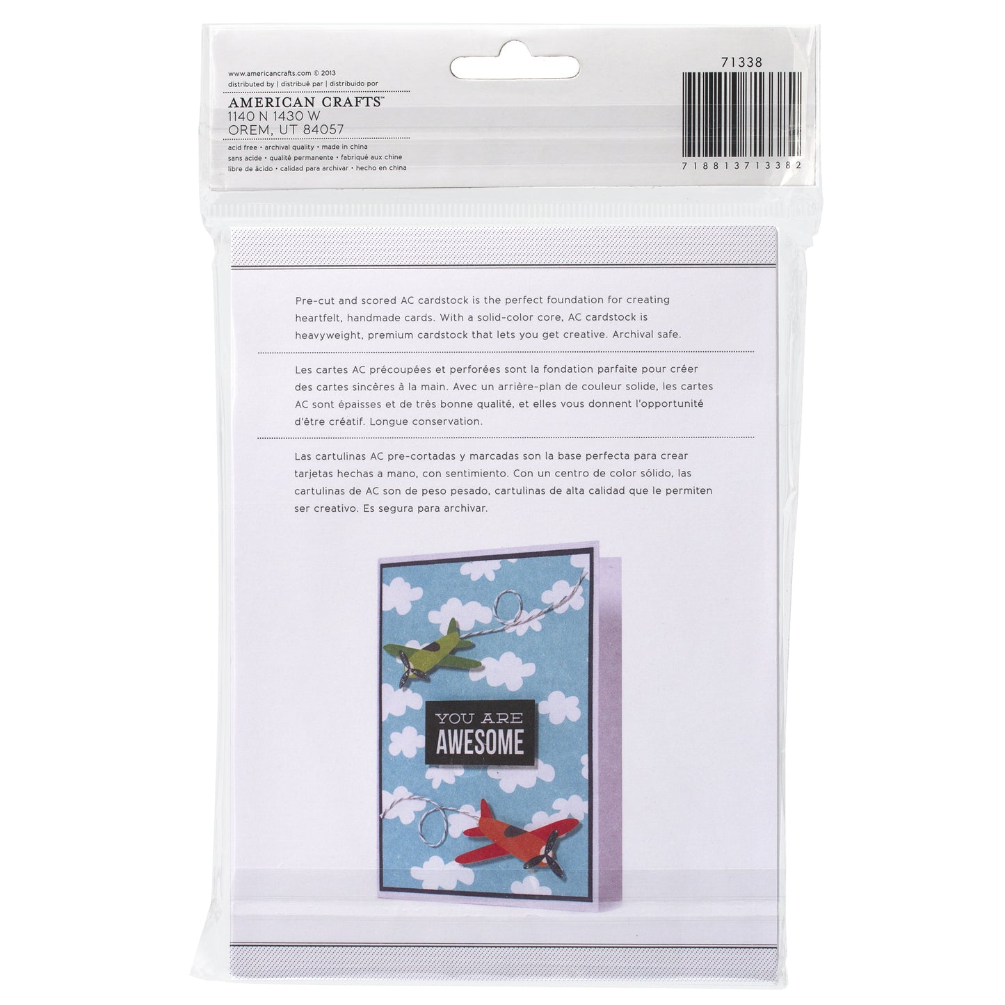 American Crafts A7 Cards | W/Envelopes | 5.25"X7.25" | 12/Pkg