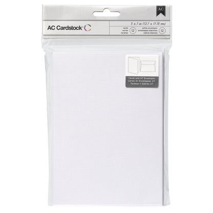 American Crafts A7 Cards | W/Envelopes | 5.25"X7.25" | 12/Pkg