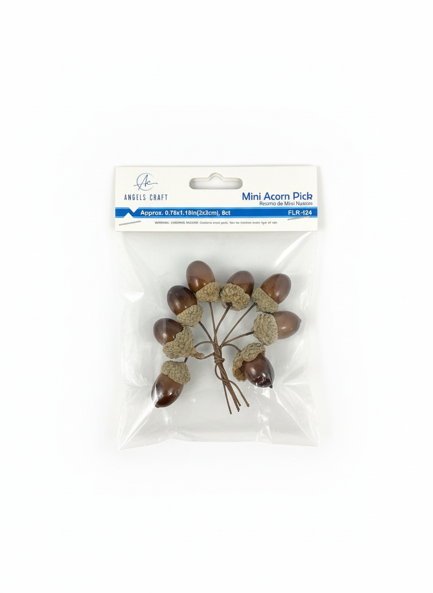 8ct Craft Decor - Mini Foam Acorn Picks (2.8*1.7*1.7cm/ Single Acorn)