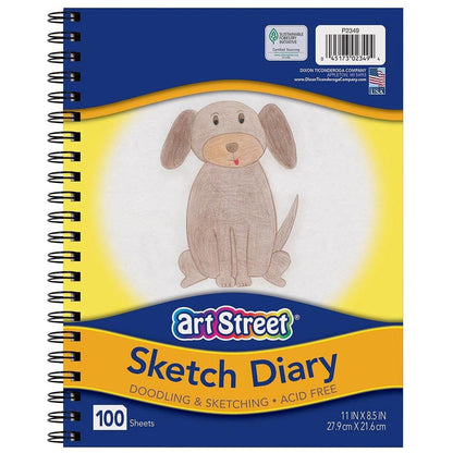 SKETCH BOOK SPIRAL BOUND 11" X 8.5" 100 SHEET