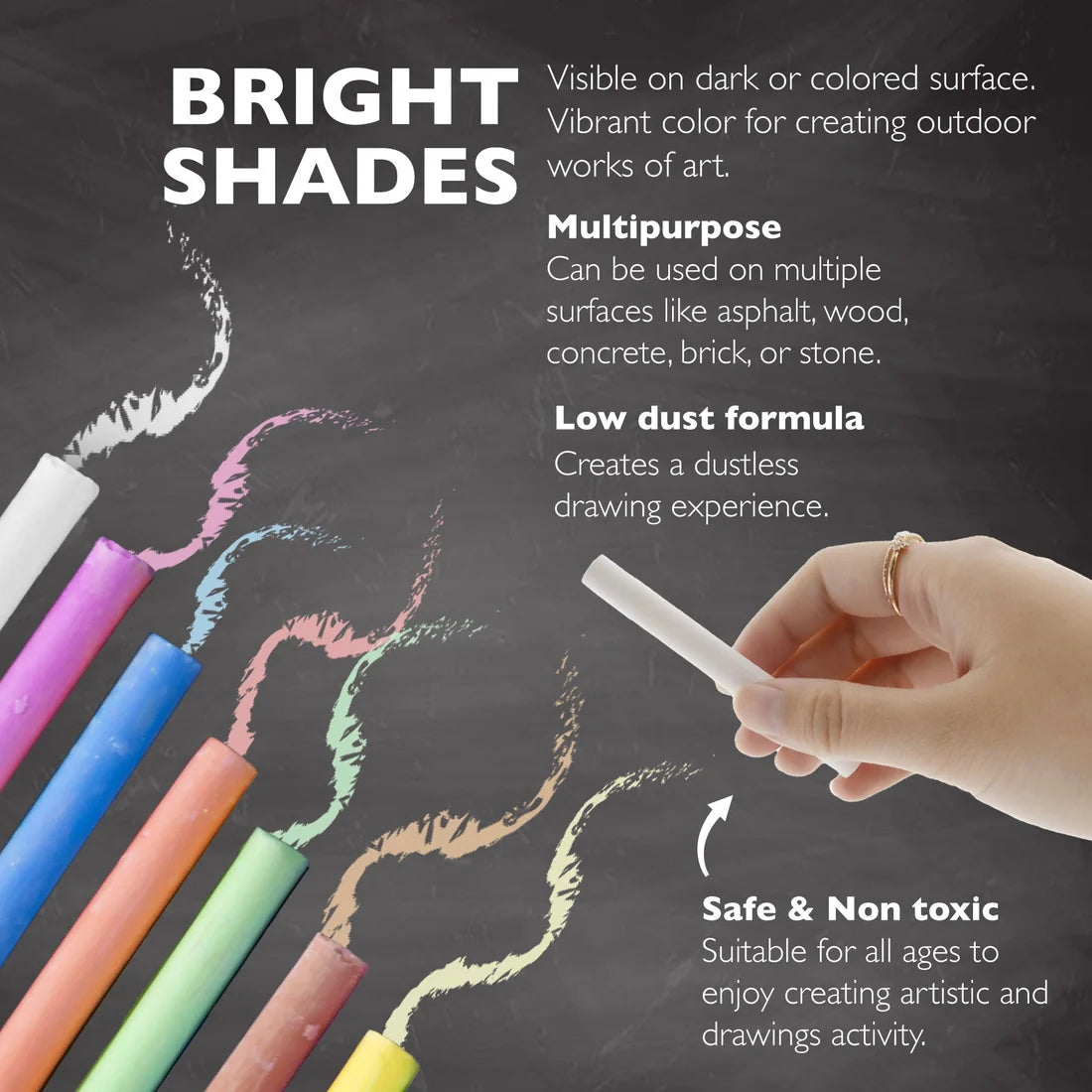 White Chalk W/ Eraser Set 25 Pieces