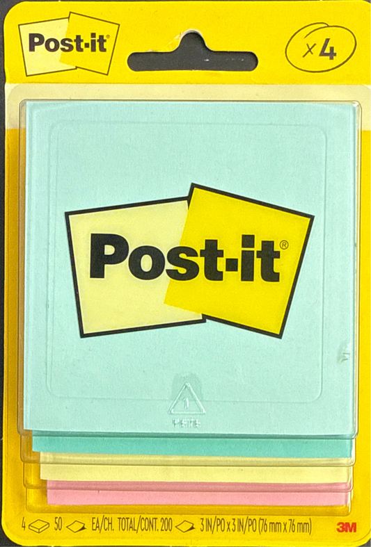 M3 POST IT NOTES 3X3 PASTEL COLOR (PQ.4)#5401