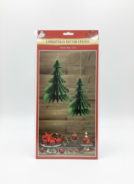 CHRISTMAS HONEYCOMB DECOR 2PC 8x 1 2
