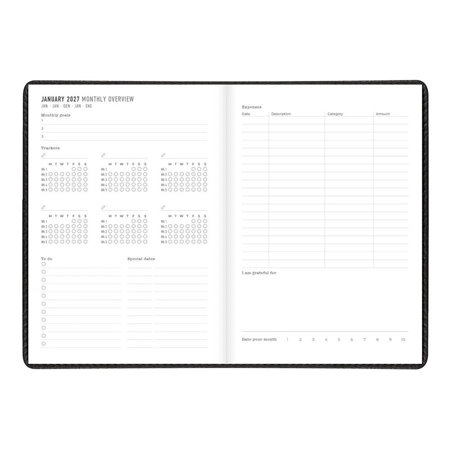 MILANO WEEK TO VIEW APPOINTMENT BOOK BLACK