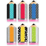 BOLD & BRIGHT STRIPED & SPOTTED PENCILS DESIGN CUT