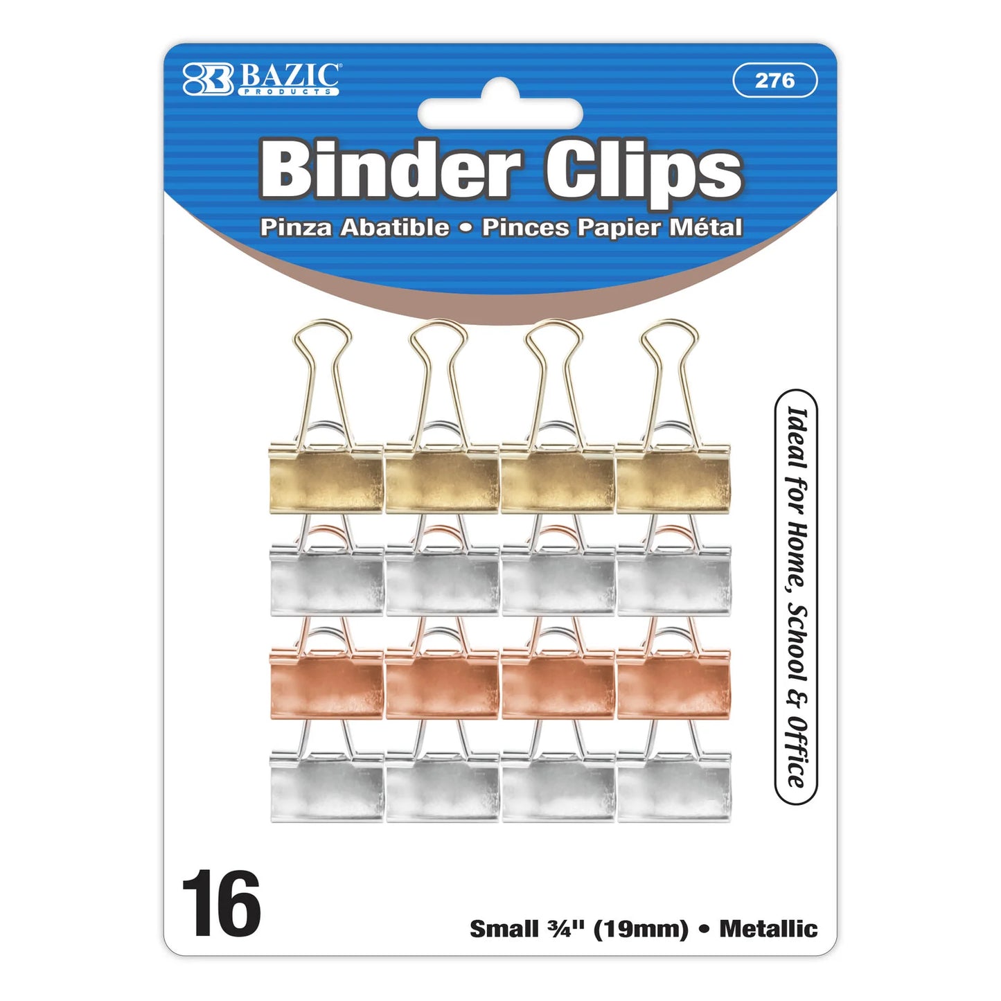 Small 3/4" (19mm)Assorted Color Metallic Binder Clip