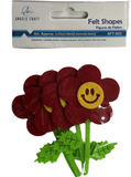 4ct. Felt Smiley Flower 3.75"x2.1"