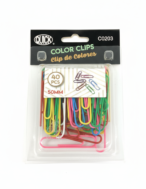 PAPER CLIPS JUMBO VYNIL COLOR PQ.40