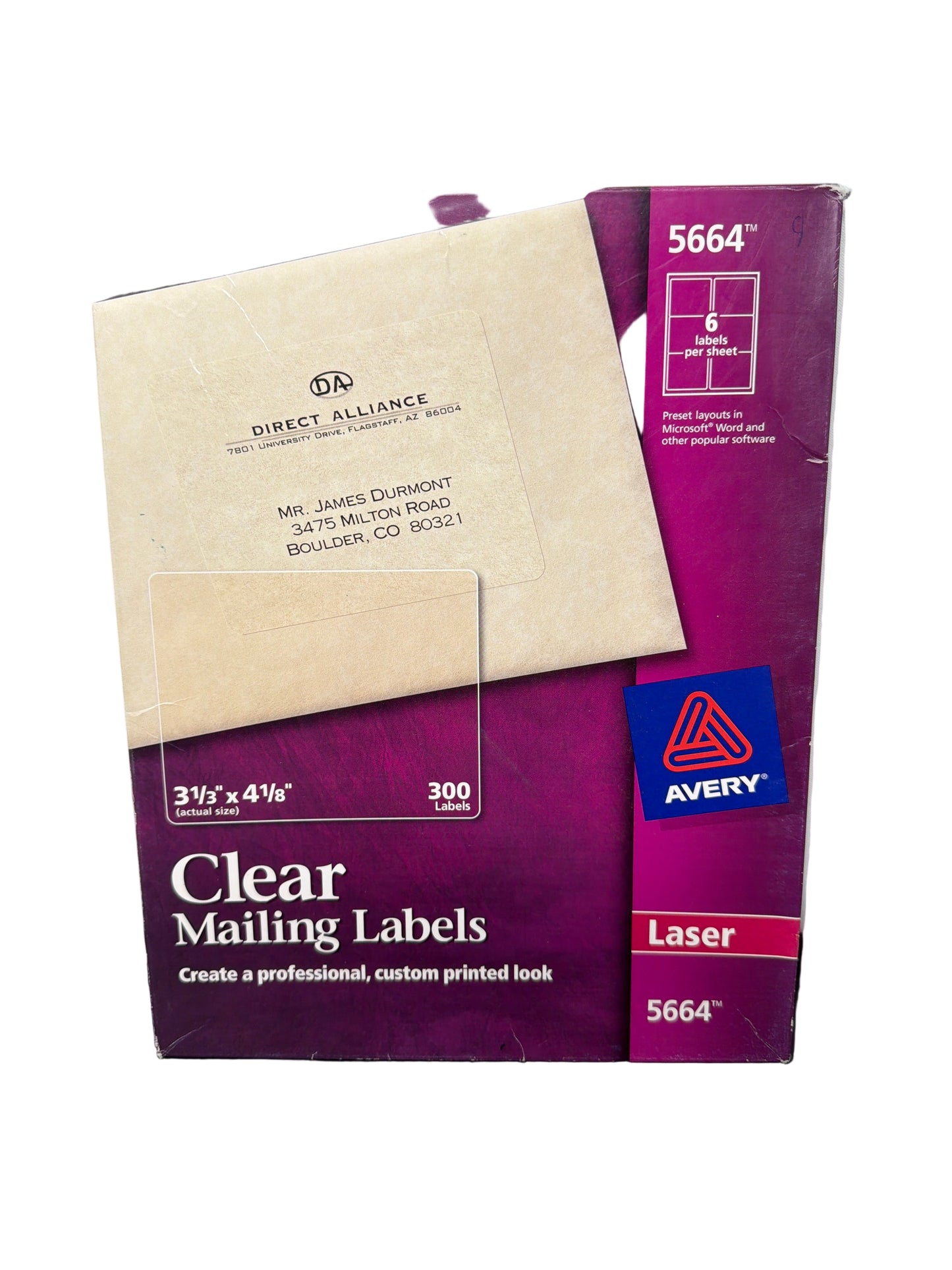 AV Clear Mailing Labels
