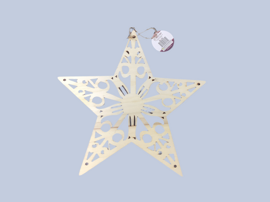1 CT. WOODEN ORNAMENT-STAR