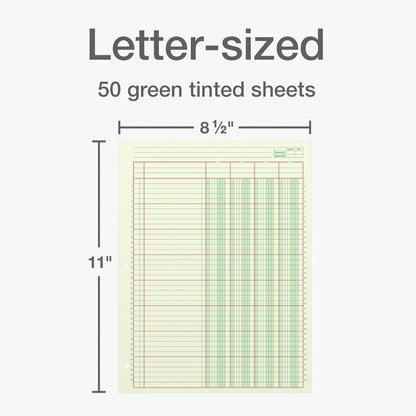 Columnar Analysis Pad, 4 Column Ledger, 8.5" x 11", 100 Pages