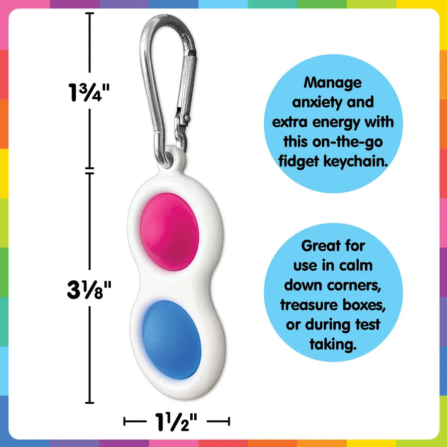 Fidget Popper Keychain - Blue/Pink