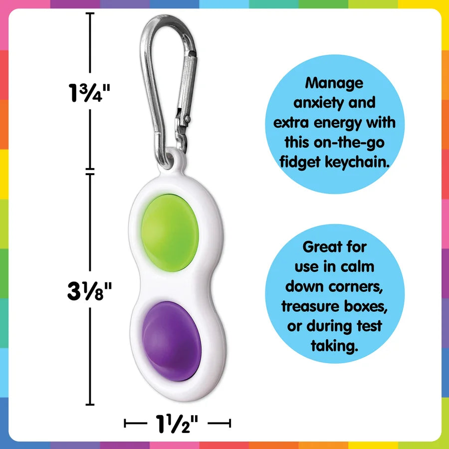 Fidget Popper Keychain - Purple/Green