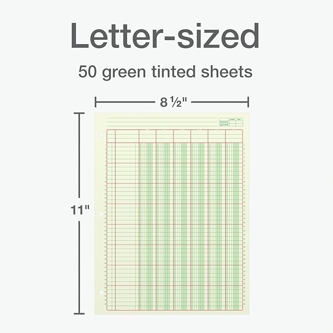 Columnar Analysis Pad, 6 Column Ledger, 8.5" x 11", 100 Pages (Copy)