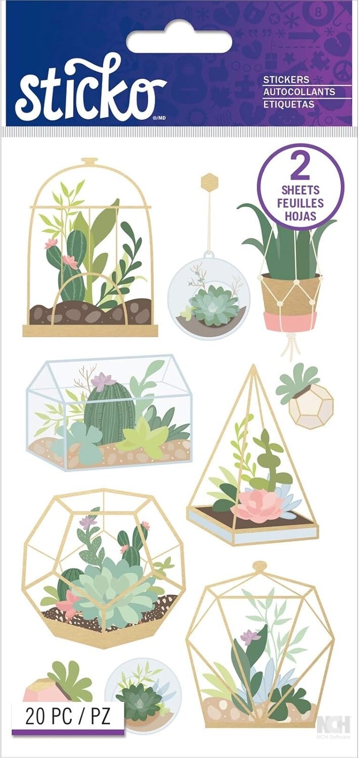 Sticker Ucculent Terrarium (20pcs)