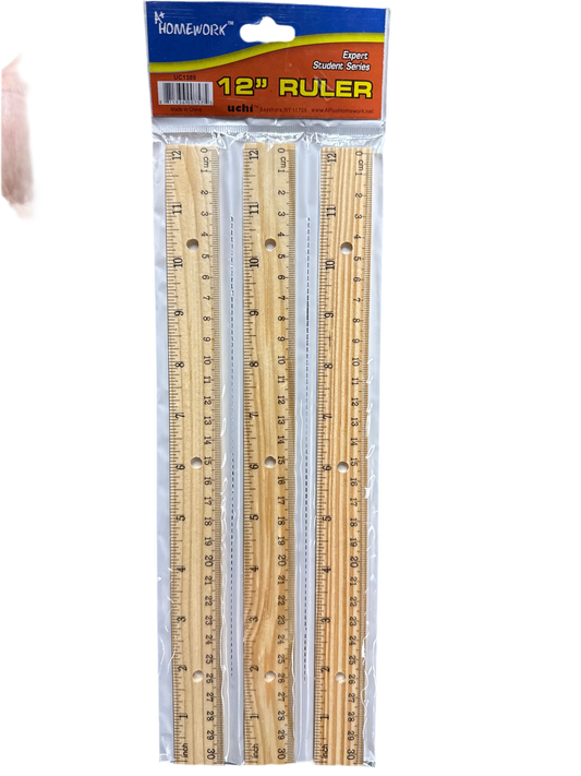 3PK WOOD RULERS