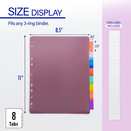 Index Divider 8 Colors Tabs