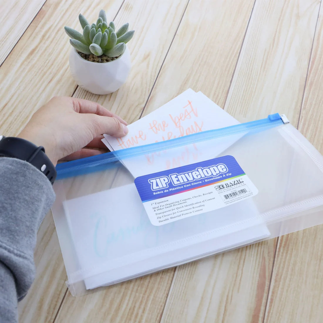 Zip Envelope Coupon/Check Size, Clear
