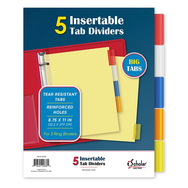 5 Tab Paper Index Dividers
