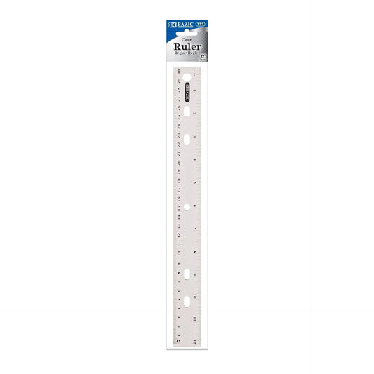 STEEL RULER ASST.W/NON SKID BACK 12"