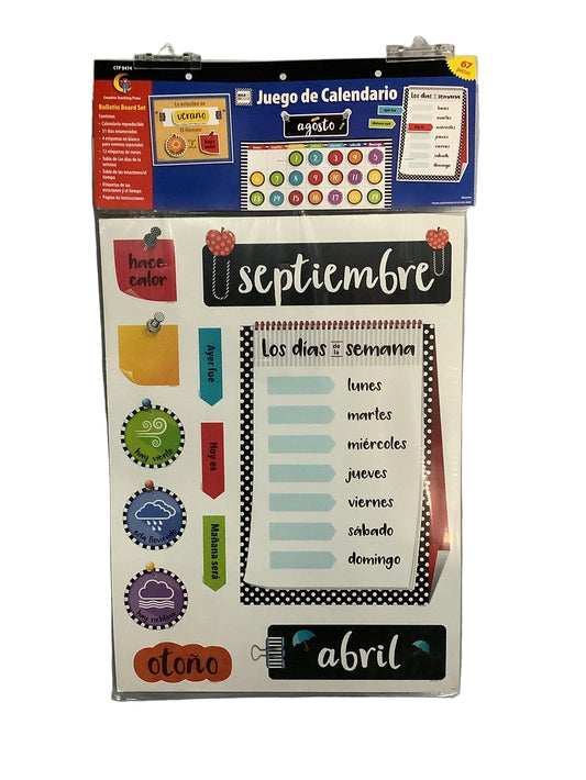 BOLD & BRIGHT SPANISH CALENDAR BULLETIN BOARD