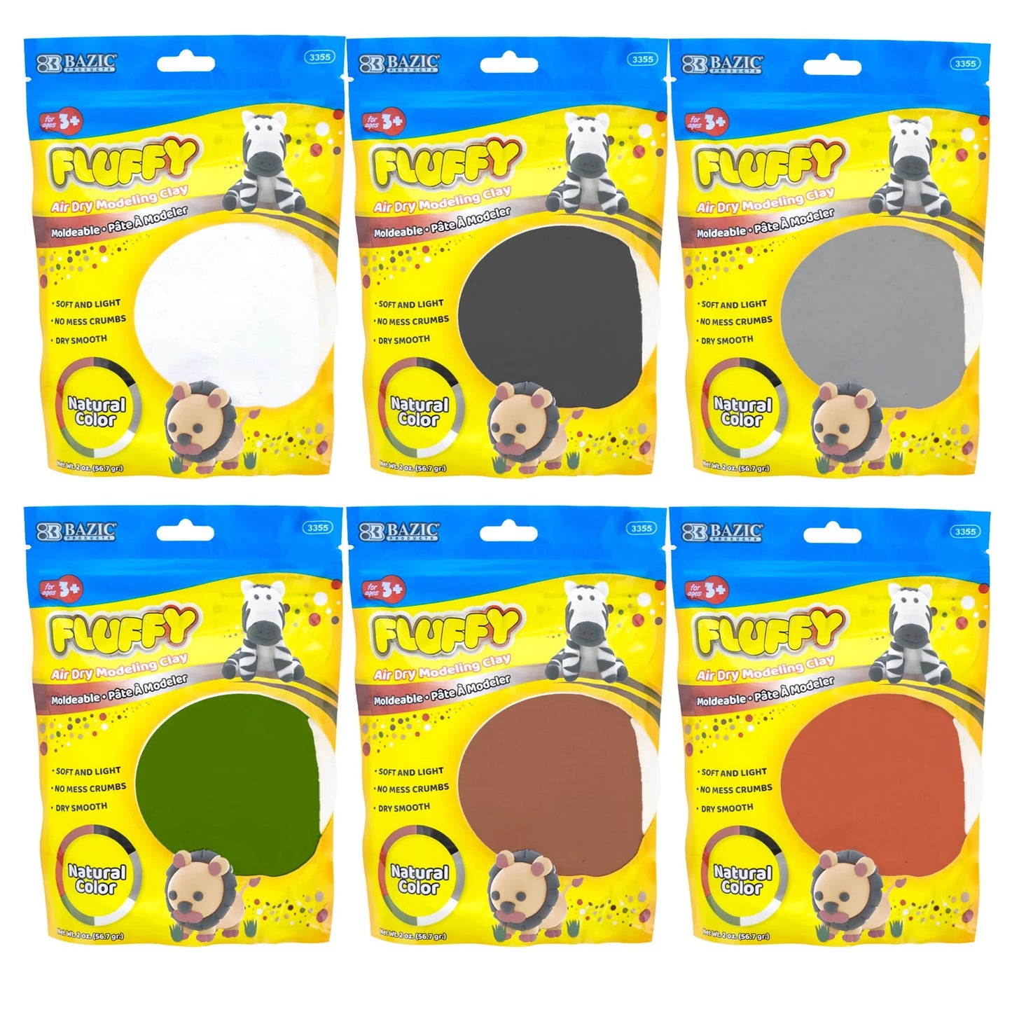 2 Oz. Natural/Earth Colors Air Dry Modeling Clay