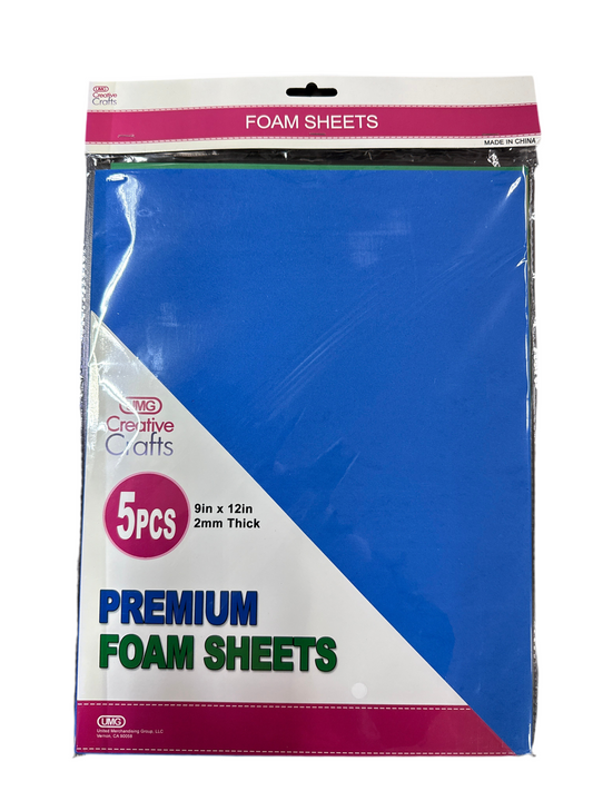 FOAM SHEETS PRIMARY COLORS 5PCS 9'X12'