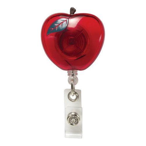 APPLE SHAPED ID BADGE REEL ROUND SWIVEL SPRING