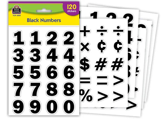 BLACK NUMBERS STICKERS