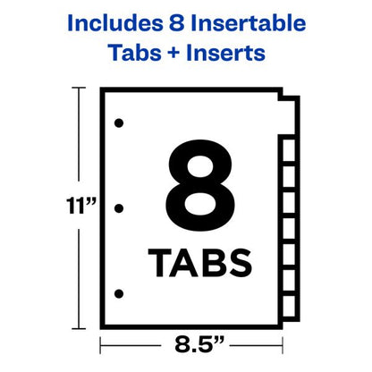 Big Tab Insertable Dividers 8 Tab Multicolor