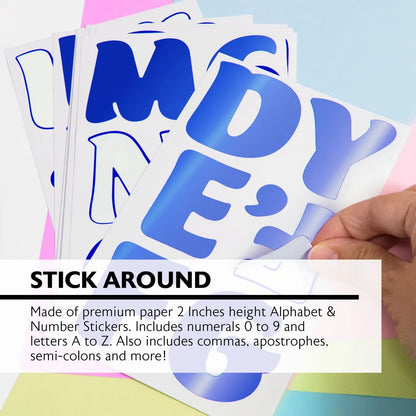 Metallic Color Alphabet Stickers 2'' 10 Sheets