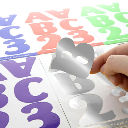 Metallic Color Alphabet Stickers 2'' 10 Sheets