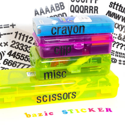 BLACK COLOR ALPHABET STICKERS 1'' 6 SHEETS