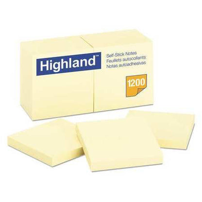 Highland Post It Note 3" X 3" Yellow PQT.12 – imagen 1 - JA Riollano