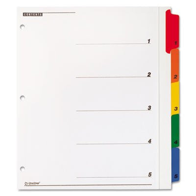 Index Guide Divider EXTRA WIDE PRINTABLE INDEX DIVIDER 5 TAB – JA Riollano Co, Inc. School ...