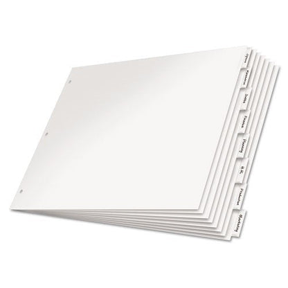 Paper Index Divider 8 Tab White 11 x 17 Clear Tab - JA Riollano