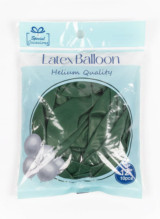Latex Balloon | Color Green  | 12IN |  10PK