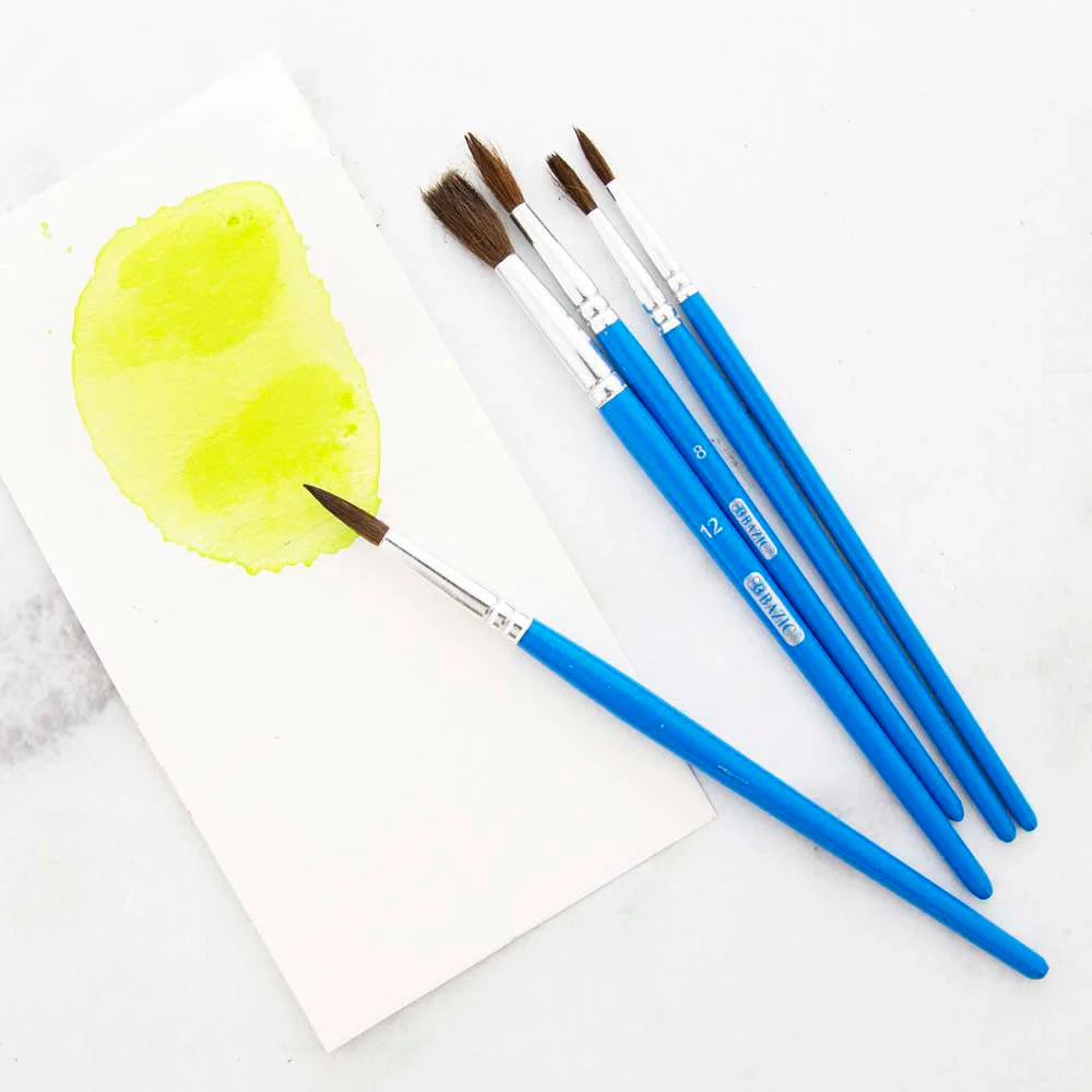 ROUND NATURAL HAIR PAINT BRUSH 5/PK