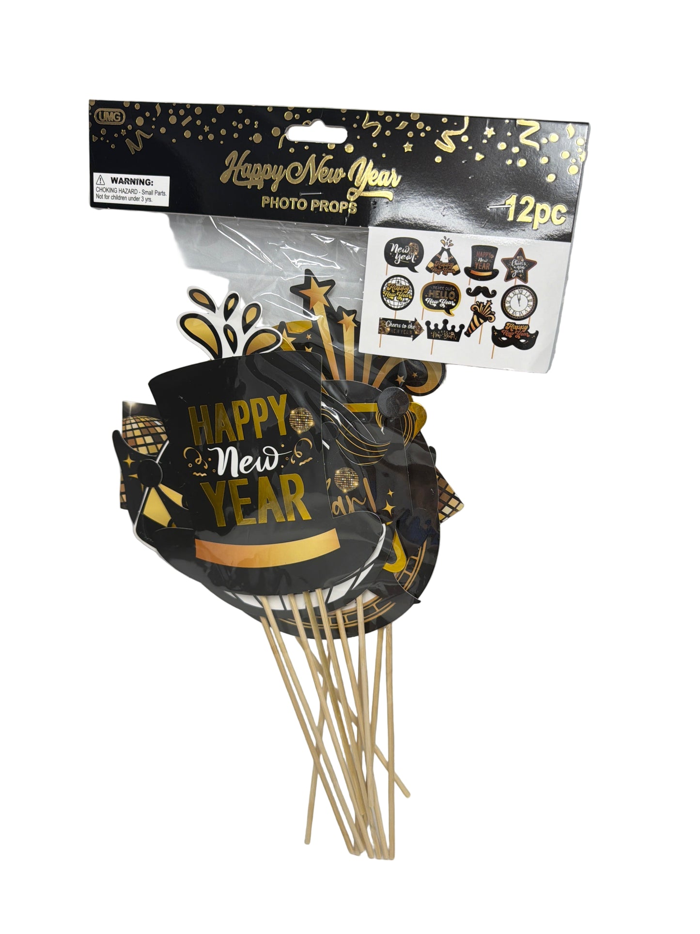 PHOTO PROPS NEW YEAR 12PC 8x6INCH