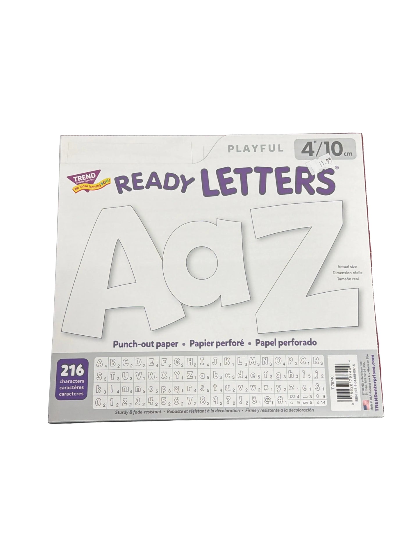 WHITE 4-INCH UPPERCASE/LOWERCASE COMBO PACK EN/SP