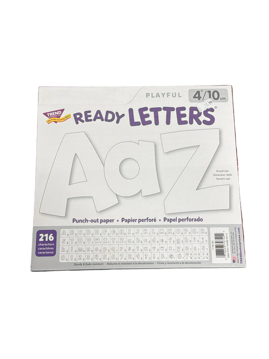 WHITE 4-INCH UPPERCASE/LOWERCASE COMBO PACK EN/SP