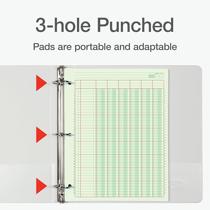 Columnar Analysis Pad, 6 Column Ledger, 8.5" x 11", 100 Pages (Copy)