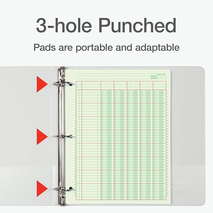 Columnar Analysis Pad, 5 Column Ledger, 8.5" x 11", 100 Pages