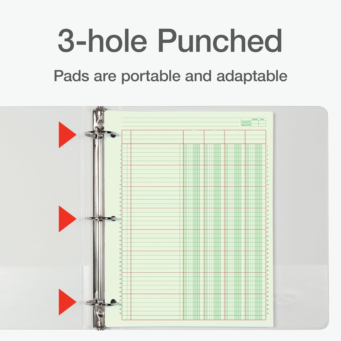Columnar Analysis Pad, 4 Column Ledger, 8.5" x 11", 100 Pages