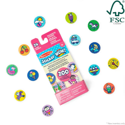 Sticker WOW! Mini Activity Pad with Refill Stickers -  Favorite Things (200+ Stickers, Stamper Not Included)