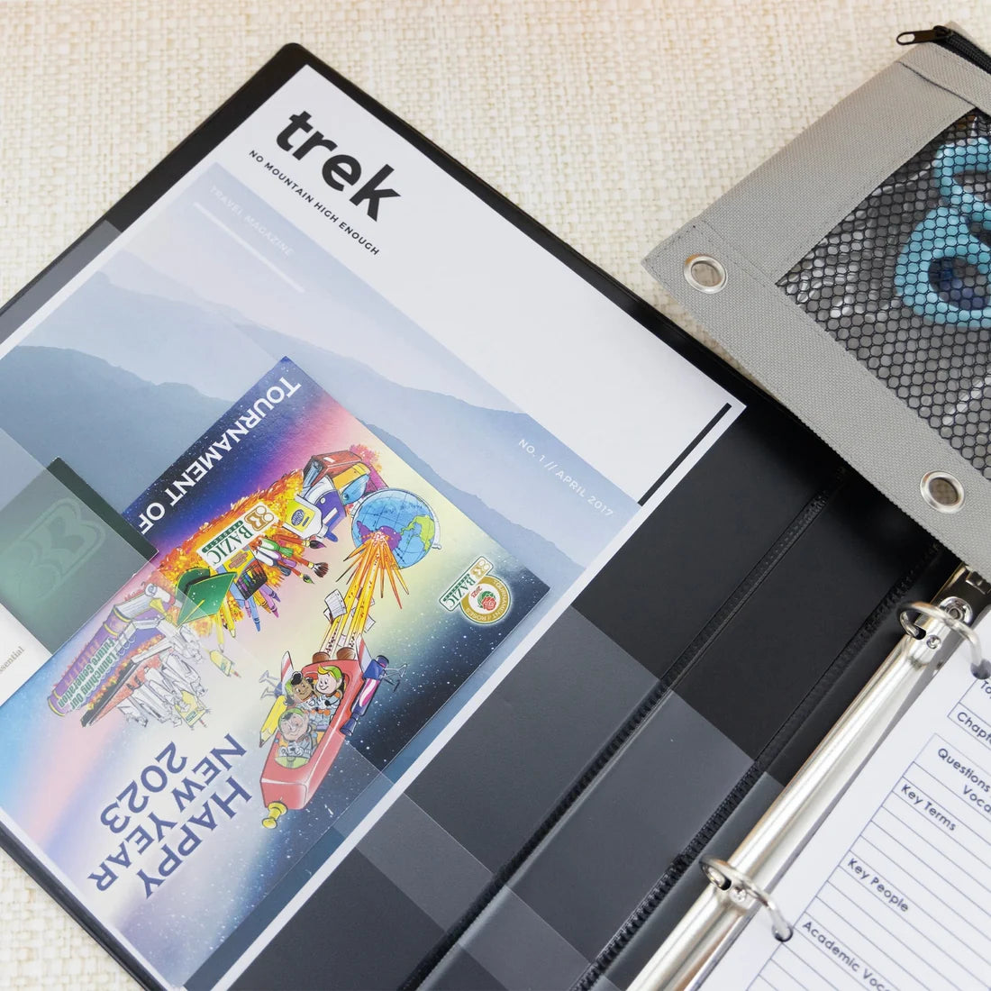 1" Black PVC-Free Slant-D Ring View Binder W/ 4-PO