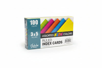INDEX CARD 3 X 5 NEAN ASST PAQ 100