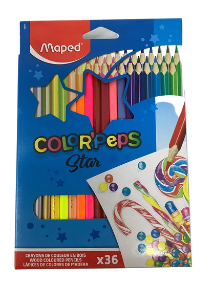 Color' Peps Star | 36 pencils | Lapices de colores en madera | Triangular
